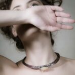 Collana girocollo in argento con pietra anticha Assira. CO 504-AR - immagine 2